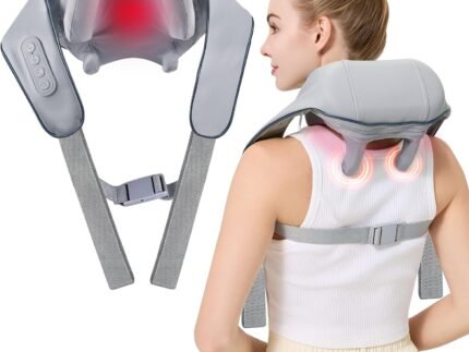 4D Wireless Deep Tissue Kneading Neck Massager with Heating Function, Shiatsu and Shoulder Massager Pillow,Back and Leg Pain Relief, Body Muscle Pain Relief, Perfect Gifts for Men Women.