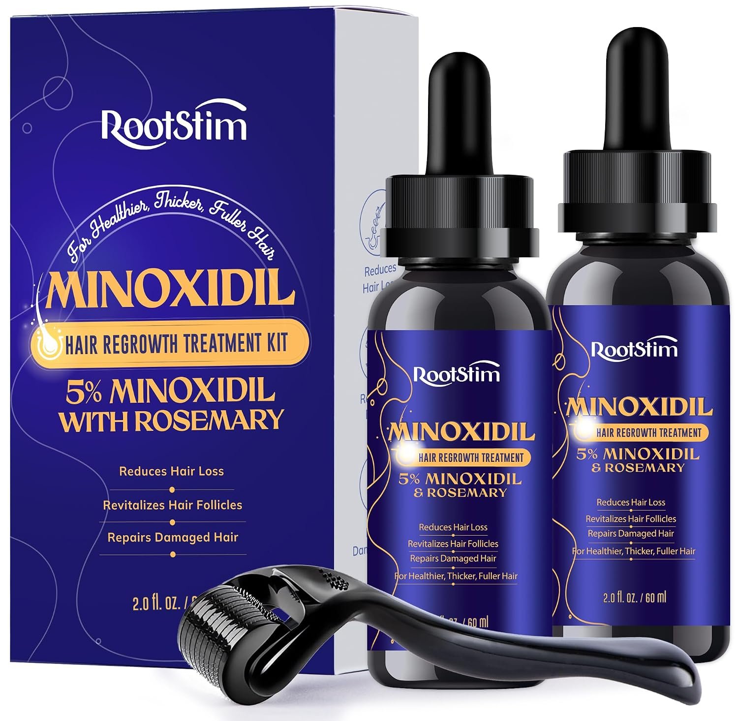 5% Minoxidil Hair Growth Kit for Men & Women, 2-pack Hair & Beard Regrowth Treatment, Topical Hair Growth Serum with Biotin & Rosemary for Thinning Hair, Fuller, Thicker Looking Hair, 4.04 Fl Oz 5% Minoxidil Hair Growth Kit for Men & Women, 2-pack Hair & Beard Regrowth Treatment, Topical Hair Growth Serum with Biotin & Rosemary for Thinning Hair, Fuller, Thicker Looking Hair, 4.04 Fl Oz
