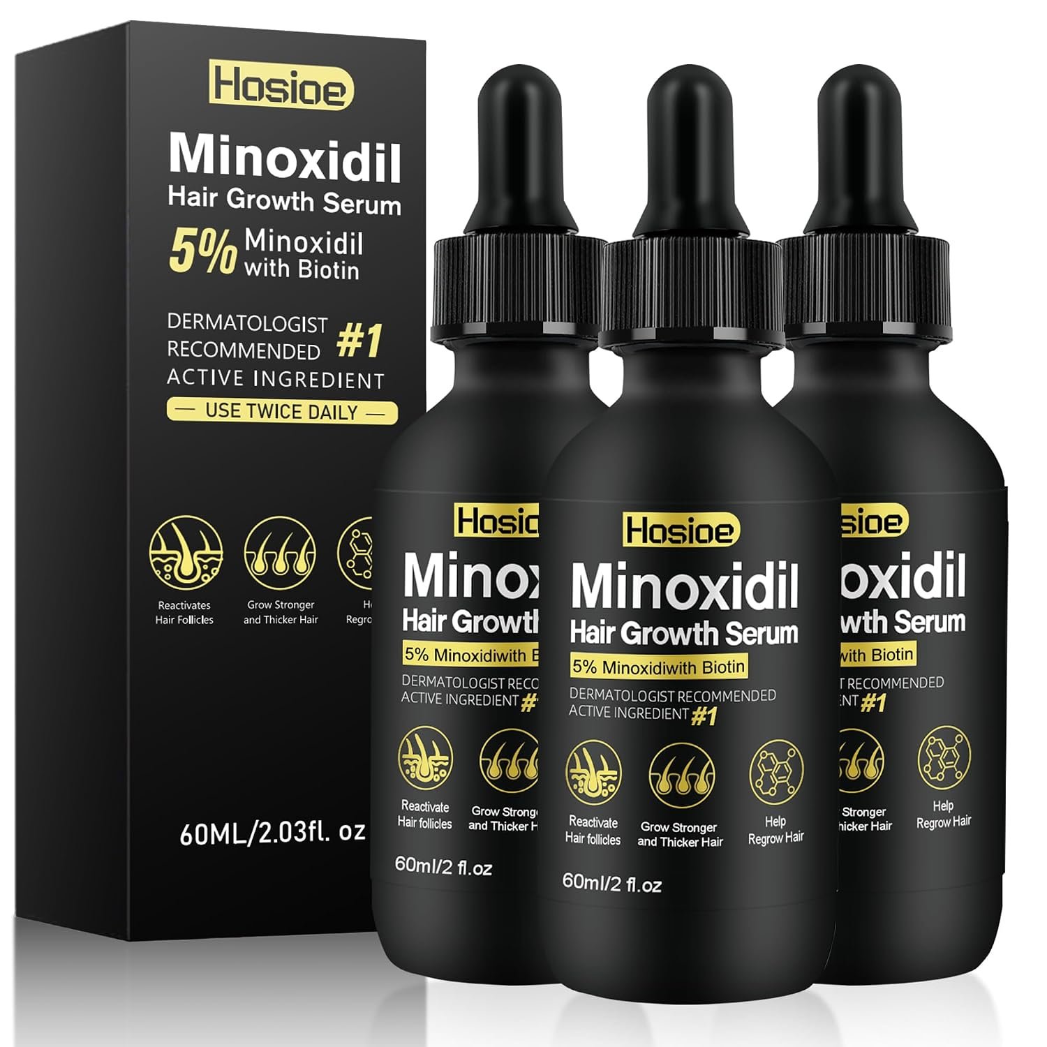 5% Minoxidil Hair Growth Serum for Men and Women (3Packs) 5% Minoxidil Hair Growth Serum for Men and Women (3Packs)