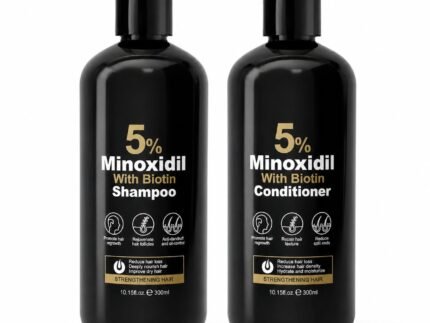 5% Minoxidil Shampoo and Conditioner Set for Hair Growth, Biotin Ginseng and Ginger Hair Regrowth Shampoo for Thinning Hair, Scalp Care for Men and Women, Thicker Fuller Hair, 600mL Duo