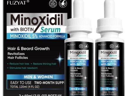 5% Minoxidil for Men, Minoxidil for Women Hair Growth Treatment, Beard Growth Serum, Biotin & Castor Oil Enriched,Strengthens Weak Roots, Repairs Thinning Hair (120ml)