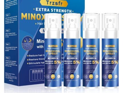 5% Minoxidil for Men & Women – Hair Growth Serum & Hair Regrowth Treatment | Extra Strength with Biotin | 6-Month Supply 4-Pack (14 fl oz) | Clinically Proven for Hair Loss & beard growth