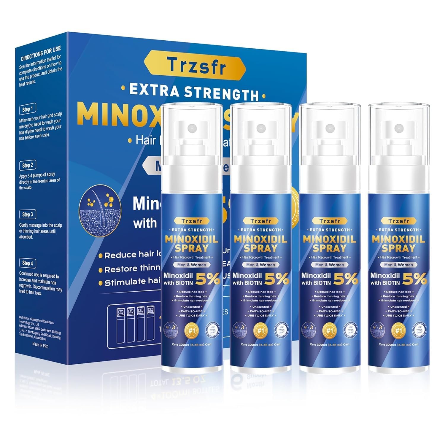 5% Minoxidil for Men & Women – Hair Growth Serum & Hair Regrowth Treatment | Extra Strength with Biotin | 6-Month Supply 4-Pack (14 fl oz) | Clinically Proven for Hair Loss & beard growth 5% Minoxidil for Men & Women – Hair Growth Serum & Hair Regrowth Treatment | Extra Strength with Biotin | 6-Month Supply 4-Pack (14 fl oz) | Clinically Proven for Hair Loss & beard growth