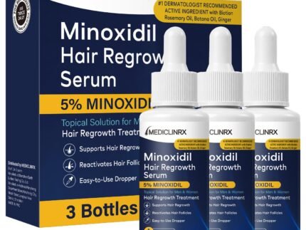 5% Minoxidil for Men and Women Hair Growth Serum, 3 Bottles