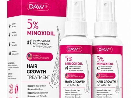 5% Minoxidil for Women Hair Growth: Minoxidil for Men – Topical Minoxidil Spray for Women – Hair Growth Serum Minoxidil with Biotin – Regrow Stronger Thicker Longer Hair – Hair Loss Solution, 2 Pack