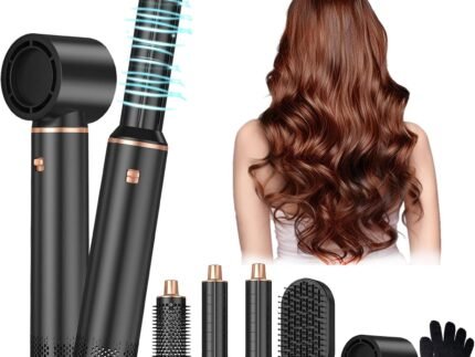 5 in 1 Hair Dryer Brush Set, Air Curler Wrap Hair Styler Blow Dryer Brush with 3 Temps, Upgrade Negative Ion Hot Air Brush Curling Brush Iron, Hair Styling Tools for Dry Curl Straighten