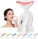 7 Color Facial Massager for Face and Neck, at-Home Face Sculpting Tool with Vibration (White)