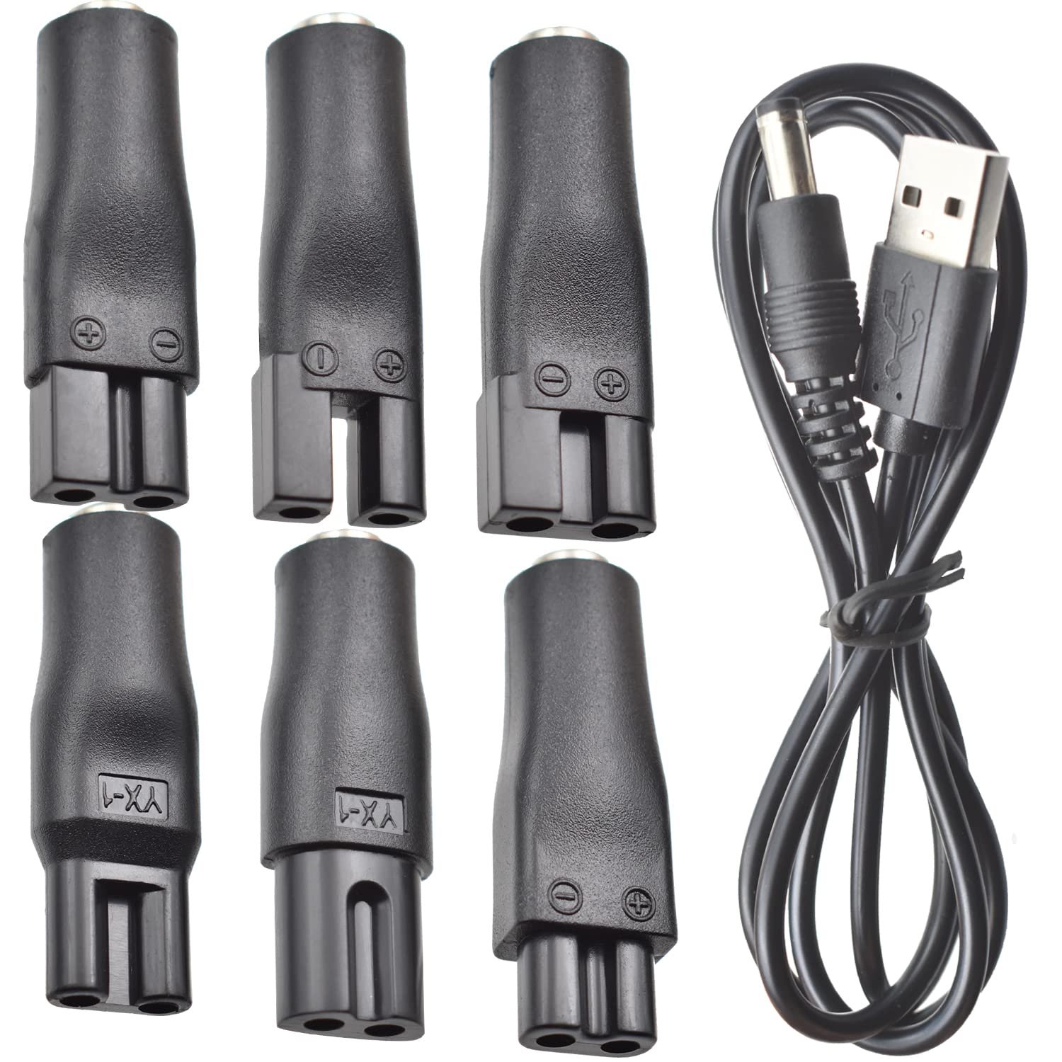 7 PCS Power Cord 5V Replacement Charger USB Adapter Suitable for Electric Hair Clippers, Beard Trimmers, Shavers, Beauty Instruments, Desk Lamps, Purifiers. 7 PCS Power Cord 5V Replacement Charger USB Adapter Suitable for Electric Hair Clippers, Beard Trimmers, Shavers, Beauty Instruments, Desk Lamps, Purifiers.