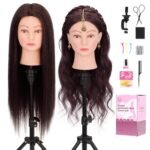 80% Demides Human Hair Mannequin Head for Hair Styling, #4