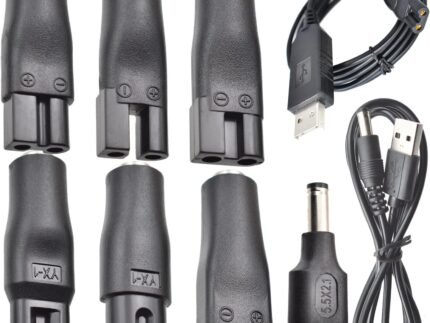 9 PCS Replacement Power Cord 5V Charger USB Adapter Suitable for Electric Hair Clippers, Beard Trimmers, Shavers, Beauty Instruments, Desk Lamps, Purifiers.