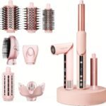 9-in-1 Hair Styler, 1200W Blow Dryer with Auto-Wrap Curlers & Styling Brush