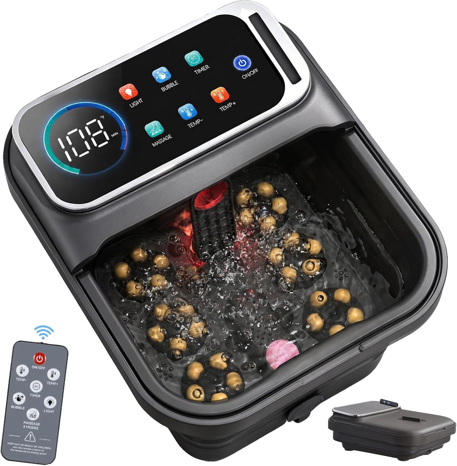 AAOBOSI Collapsible Foot Bath with Heat, Foot Massager Spa Soaking Tub AAOBOSI Collapsible Foot Bath with Heat, Foot Massager Spa Soaking Tub