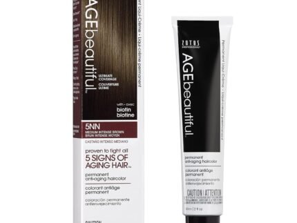 AGE beautiful Permanent Hair Color Cream, 100% Gray Coverage Hair Dye with Biotin Anti-Aging Formula for Fuller, Thicker Hair, Professional Salon Quality