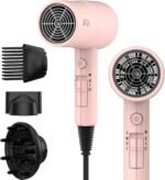 AINA Hair Dryer with Diffuser,Comb Full-Featured Blow Dryer 110V(Pink)