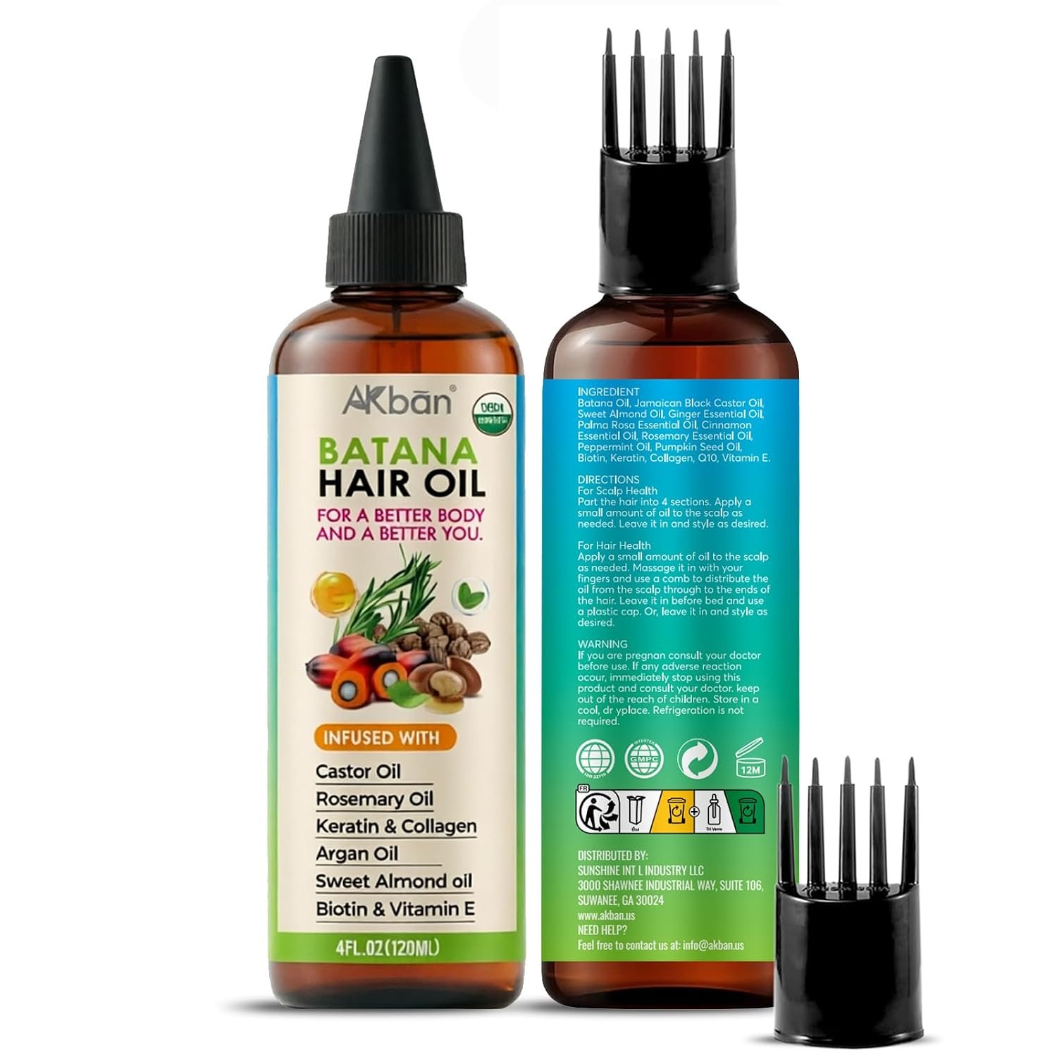 AKBAN Blend of Pure Batana Oil for Hair Growth With Castor, Rosemary, Infused With Biotin, Keratin & Vitamin E, Blend of Effective Hair Oils for Hair Growth-Strengthening Treatment for Healthy Hair AKBAN Blend of Pure Batana Oil for Hair Growth With Castor, Rosemary, Infused With Biotin, Keratin & Vitamin E, Blend of Effective Hair Oils for Hair Growth-Strengthening Treatment for Healthy Hair