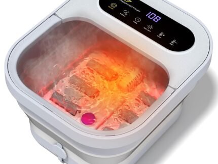 ALLJOY Collapsible Foot Spa Bath with Heat,Bubble Massager & Pumice Stone