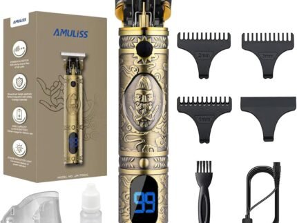 AMULISS Beard Trimmer for Men,Zero Gapped Vintage Professional Hair Clipper