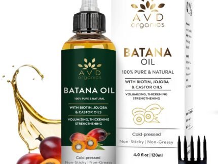 AVD ORGANICS Batana Oil for Hair Growth 4.05 fl oz | Dr Sebi Organic Raw Batana Oil from Honduras | 100% Pure & Natural for thicker & stronger Hair | Ideal for Men & Women | 120ML