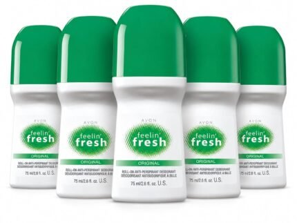 AVON Feelin’ Fresh Roll-On Antiperspirant Deodorant – 2.6 oz – 5 pack