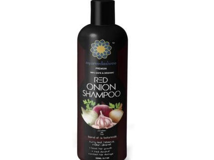AYURVEDASHREE Red Onion Hair Growth & Hair Fall Control Shampoo – With Curry Leaf, Hibiscus, Indian Alanket, Blend of 14 Botanicals 200ML – SLS and Paraben Free – 100% Safe & Premium- All Hair Type