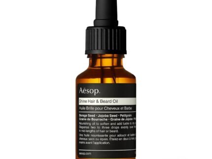 Aesop Shine Hair and Beard Oil | Moisture-Rich, Silicone-Free Oil for Full Beards and Hair | Softens Coarse Texture | No Greasy Buildup | Earthy Citrus Scent | 0.8 oz / 25 mL