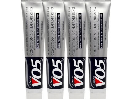 Alberto VO5 Conditioning Hairdressing - Grey White Silver Blonde Hair - Conditioner Smooths Frizz and Enhances Color Vibrancy - 1.5 oz - Pack of 4