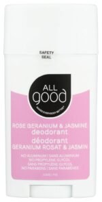 All Good Aluminum Free Deodorant Stick – Natural Deodorant w/Shea Butter & Aloe Vera, Bio-Active Formula, Vegan, Underarm Odor Protection for Men & Women (Rose Geranium & Jasmine)