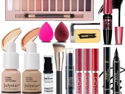 All in One Makeup Kit for Women Full Kit, Makeup Set 12 Colors Eyeshadow, Foundation & Primer, Lipsticks, Eyeliner, Mascara, Contour Stick, Brow Soap, Brush & Sponge, Make Up Gift Set for Women, Teens