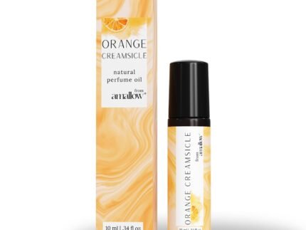 Amallow All Natural Non-Toxic Perfume Roller – Made With Pure and Organic Essential Oils – Hints of Orange and Vanilla Planifolia (Orange Creamsicle)