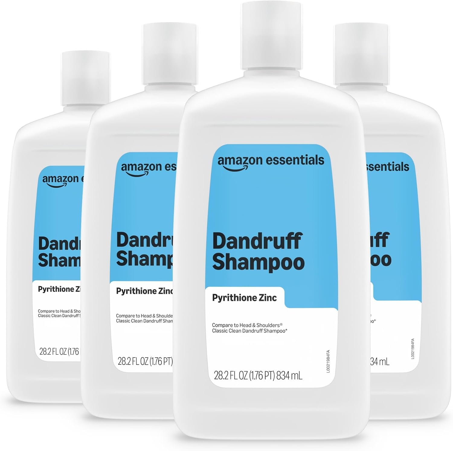 Amazon Essentials Dandruff Shampoo for Normal to Oily Hair, 28.2 Ounce (Pack of 4) (Previously Amazon Basics) Amazon Essentials Dandruff Shampoo for Normal to Oily Hair, 28.2 Ounce (Pack of 4) (Previously Amazon Basics)
