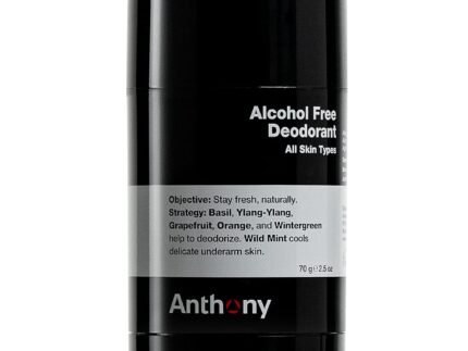 Anthony Alcohol Free, Aluminum Free Deodorant for Men – Non-Irritant Cool Gel Stick for Sensitive Skin – Sport Strength Stick Prevents Odor All Day – Clear, Stain Free – 2.5 Fl Oz