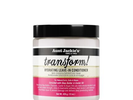 Aunt Jackie’s Curls and Coils Transform Hydrating Leave-In Creme Conditioner for All Hair Types and Textures, 15 oz
