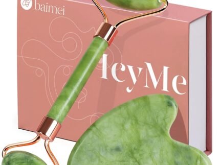 BAIMEI IcyMe Gua Sha & Jade Roller Set for Facial Sculpting and Relaxation