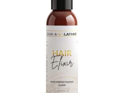 BASK & LATHER Elixir Hair Strengthening Oil, Jamaican Black Castor Oil, For Volume, Thickness, Detangle, De Frizz, Conditions New Hair Growth, 4 fl oz