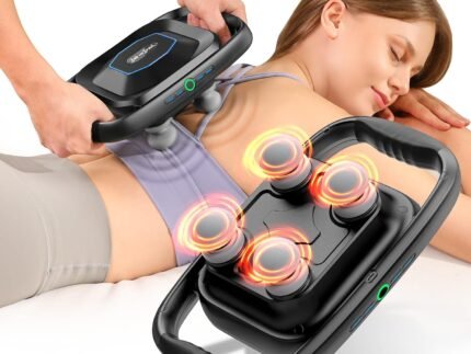 BOB AND BRAD A1 4-Head Massage Gun Deep Tissue, FSA Eligible/HSA Eligible, 4X Pain Relief Efficiency, Replaceable Massager Heads & Plate, Electric Percussion Massage Gun Tool for Back, Leg, Muscle