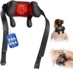 BOB AND BRAD Neck Massager with Near Infrared Heat & Red Light, Wearable Deep Tissue Kneading Shoulder Massager, iNeck Go Hands-Free Deep Pain Relief, FSA-HSA Eligible Christmas Day Gift for Women Men