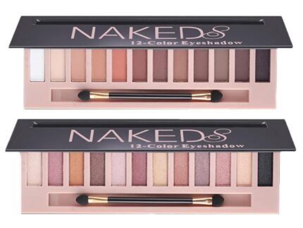 BOLOPER 2 Pack 12 Colors Makeup Nude Colors Eyeshadow Palette Natural Nude Matte Shimmer Glitter Pigment Eye Shadow Pallete Set Waterproof Smokey Professional Beauty Makeup Kit (2 PCS)