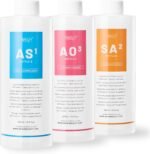 BRÜUN Aqua Facial Serums for Face Cleansing – A Pack of 400ml 3 Aqua Peeling Solution AS1, SA2, and AO3 –Skin Care Solution for Vacuum face Cleaning Jet for Home and Spa