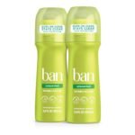 Ban Invisible Roll-On Antiperspirant Deodorant, Unscented, 3.5 oz, 2pk