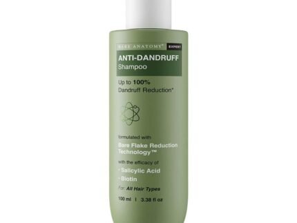 Bare Anatomy Anti Dandruff Shampoo | Reduces Up to 100% Dandruff and Strengthens Hair|Derma Approved Shampoo with Salicylic Acid & Biotin |Helps Remove Flakes & Itching| All Hair types | Unisex |100ml