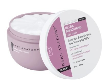 Bare Anatomy Ultra Smoothing Hair Mask Deep Conditioning with Carbohydrate Complex & Niacinamide | For Dry & Frizzy Hair | Sulphate & Paraben Free | For Women & Men | 250 Gm