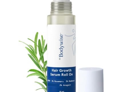Be Bodywise Rosemary Hair Growth Serum Roll On 10 ml – 3% Rosemary, 3% Redensyl & 2% Anagain | DHT-Blocking Scalp Serum Boosts Oxygen Flow, Reduces Hair Fall | Paraben/Sulfate-Free | Women & Men