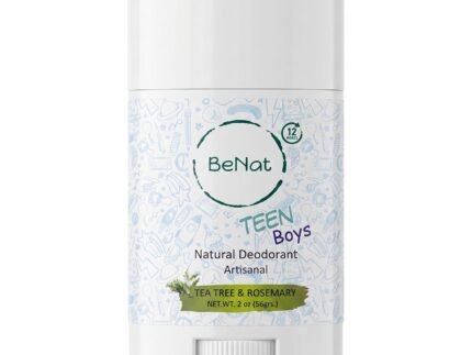 BeNat All Natural Deodorant For Teen Boys 100% Natural Aluminum-Free Carcinogen Free Kids Deodorant For Boys Clinically Proven To Be Safe For Children and Teenagers