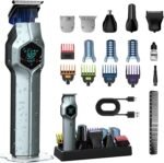 Beard Trimmer for Men, Magnetic Snap-on Replacement Heads, Blue