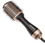 Beautimeter Blow Dryer Brush, Hot Air Brush One Step Hair Dryer and Styler Volumizer, 4 in 1 Negative Ionic Hair Styler with Oval Barrel for Smooth, Frizz-Free Hair Types, Black & Gold