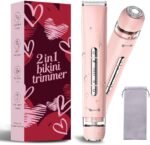 Bikini Trimmer for Women 2-in-1 Waterproof Electric Shaver,Blush Pink