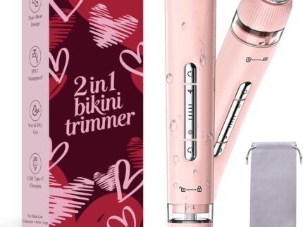 Bikini Trimmer for Women 2-in-1 Waterproof Electric Shaver,Blush Pink