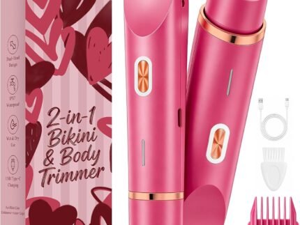 Bikini Trimmer for Women 2-in-1 Waterproof Electric Shaver,Raspberry Pink
