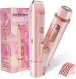 Bikini Trimmer for Women 2in1 High Power Epilators Hair Removal Waterproof Electric Razors Women’s Electric Razor Pubic Hair Trimmer Shaver for Women for Ladies Pubic, Face, Underarms, Legs (Pink)