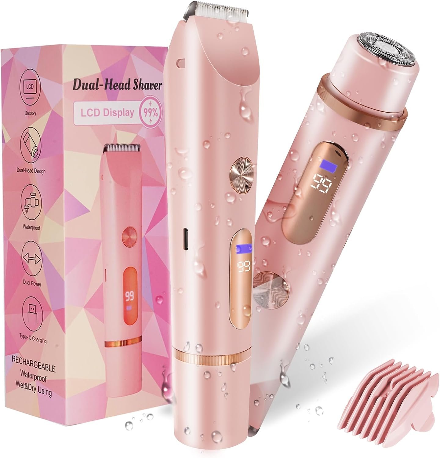 Bikini Trimmer for Women 2in1 High Power Epilators Hair Removal Waterproof Electric Razors Women’s Electric Razor Pubic Hair Trimmer Shaver for Women for Ladies Pubic, Face, Underarms, Legs (Pink) Bikini Trimmer for Women 2in1 High Power Epilators Hair Removal Waterproof Electric Razors Women’s Electric Razor Pubic Hair Trimmer Shaver for Women for Ladies Pubic, Face, Underarms, Legs (Pink)